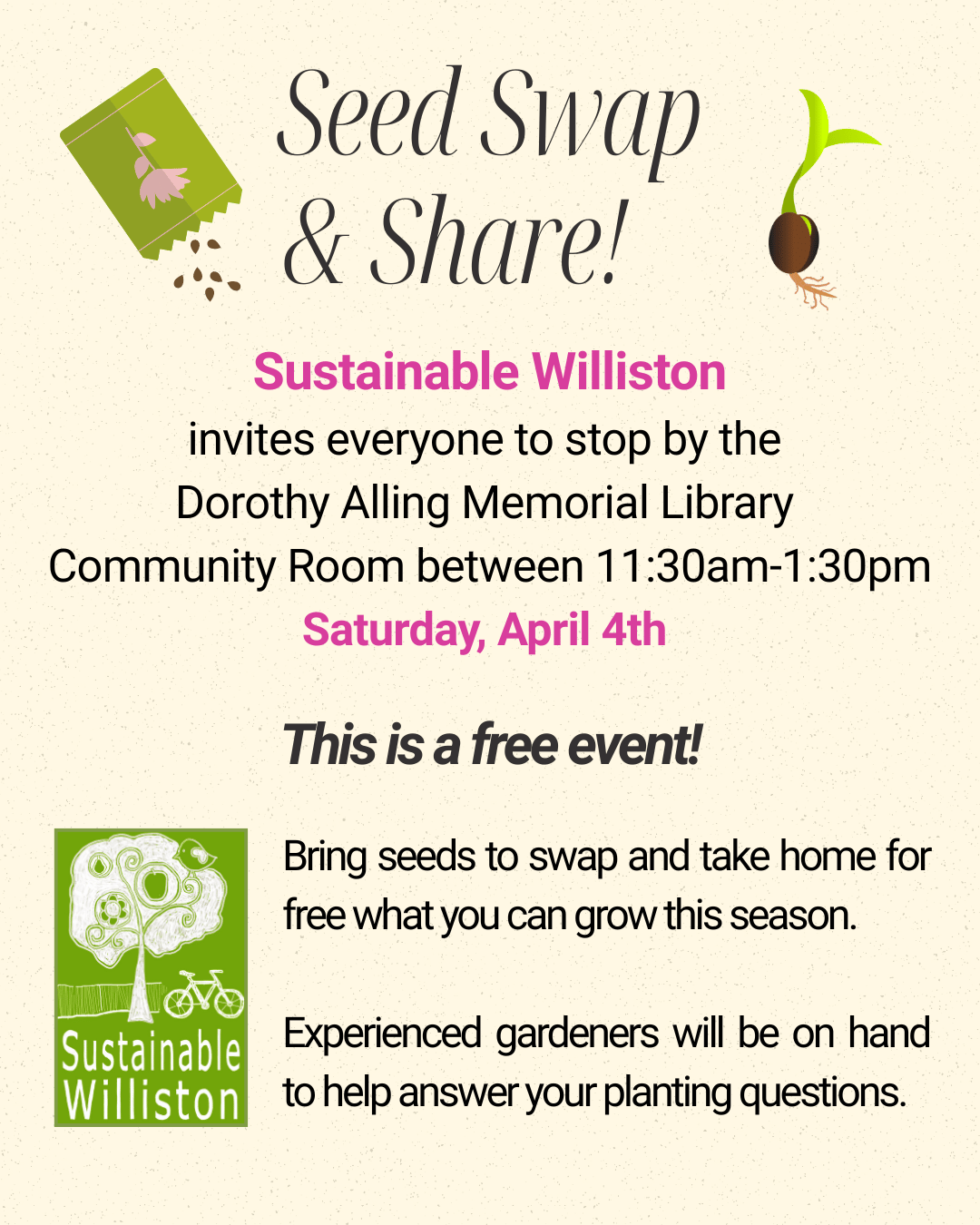 April 4th - Seed Swap & Share Event